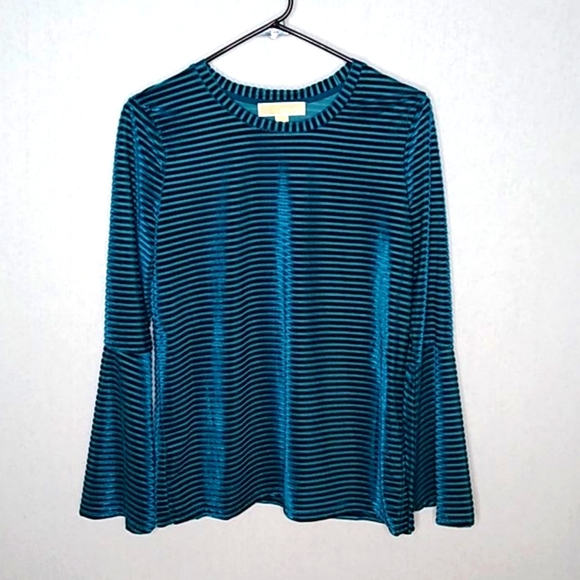 MICHAEL Michael Kors Tops - Michael Kors green ribbed sheer top size M